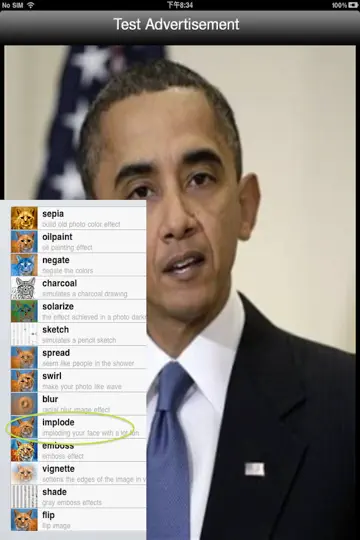 Capture d'écran de Advanced Photo Effects sur iPhone 4