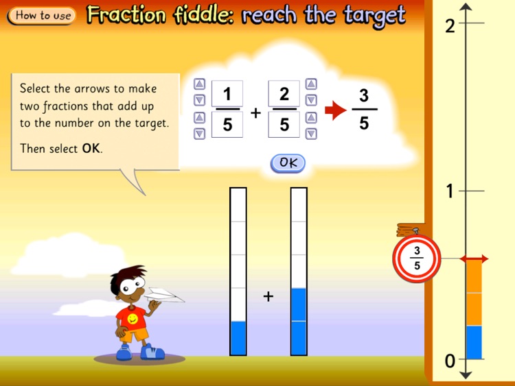 Fraction fiddle: reach the target
