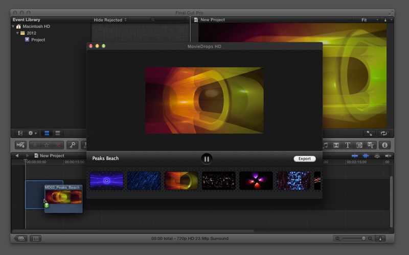 Screenshot #1 pour MovieDrops for Final Cut Pro