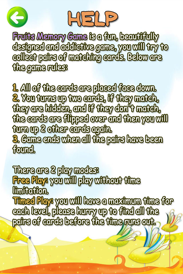 Fruits Memory Game lite screenshot 5