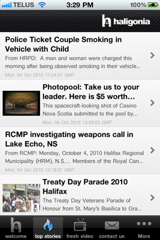 Halifax News: haligonia.ca iPhone screenshot 1 - News app