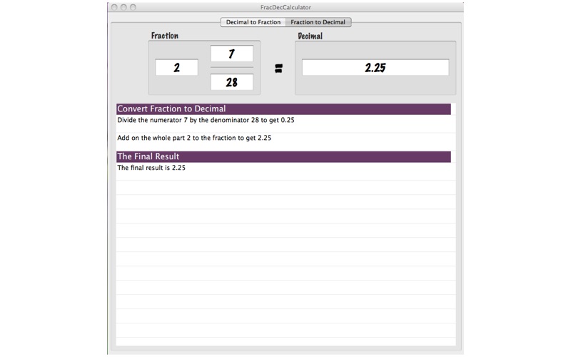 How to cancel & delete fractions/decimals calcualtor 1