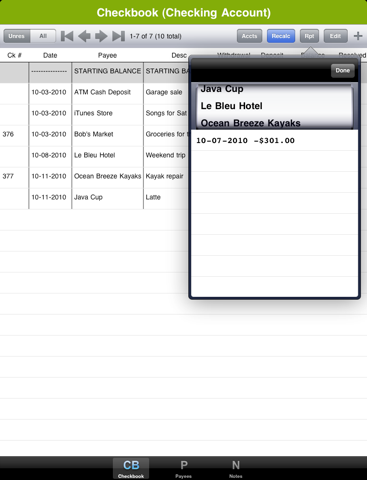 Screenshot #6 pour Easy Checkbook
