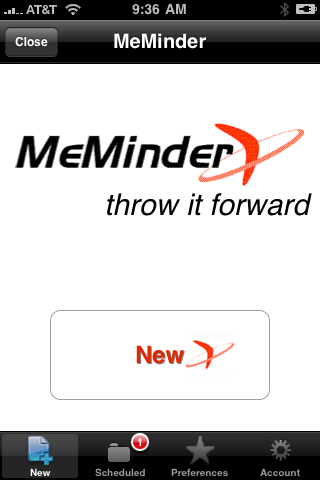 MeMinder Lite app screenshot