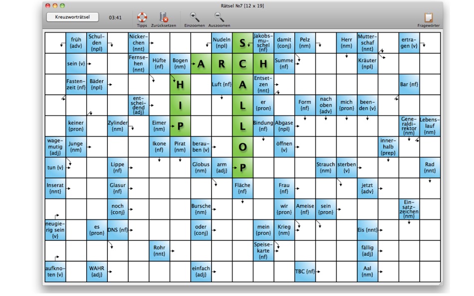 Englisch lernen mit Kreuzworträtseln - 2.1 - (macOS)