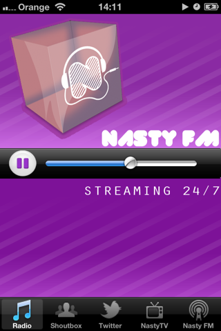 N.A.S.T.Y FM app screenshot