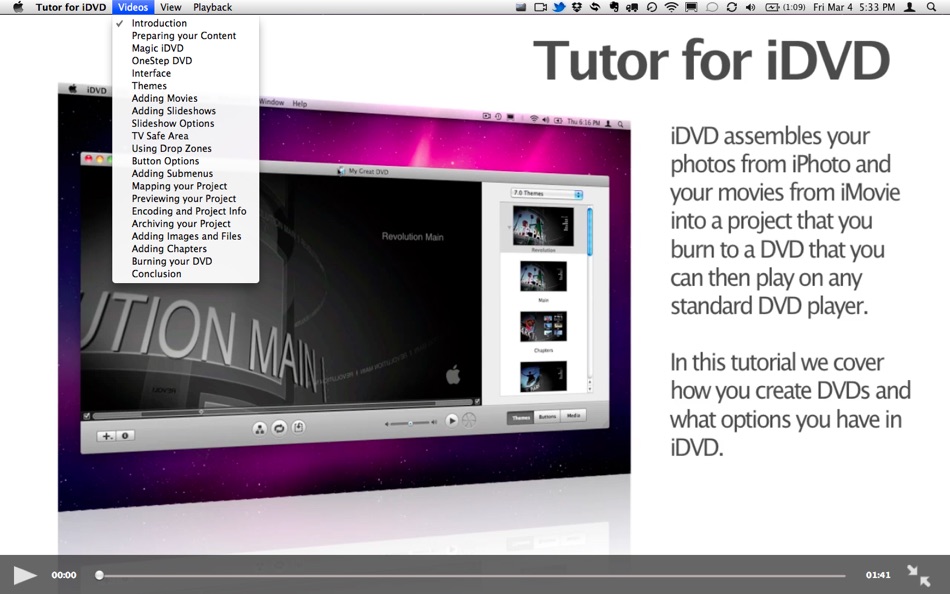 Tutor for iDVD for Mac OS X - 1 - (macOS)
