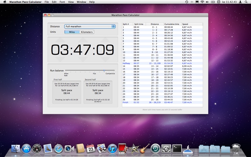 Screenshot #1 pour Marathon Pace Calculator