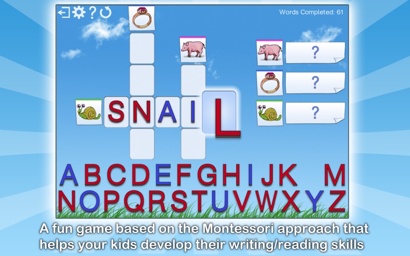 Screenshot #1 pour Montessori Crosswords - Apprends 300 mots anglais en t'amusant !