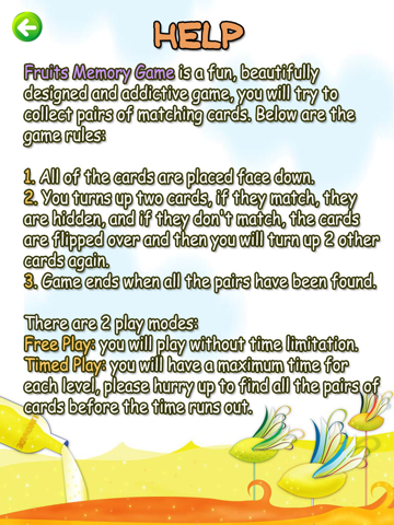 Fruits Memory Game lite iPad screenshot 5 - Games app