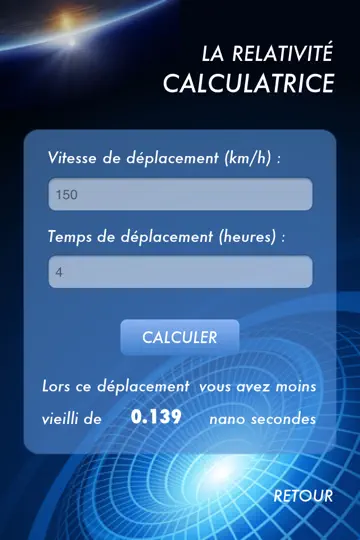 Capture d'écran de Calculatrice Relativiste sur iPhone 2