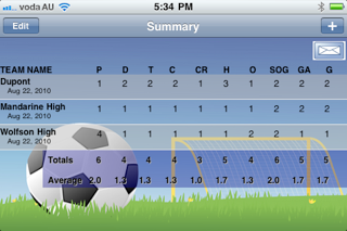 Soccer Stats Tracker iPhone screenshot