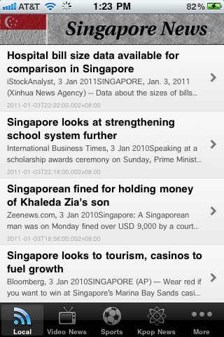 Screenshot 1 of Singapore News App