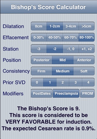 Bishop's Score Calc