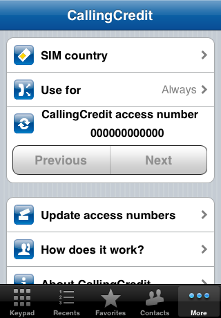 CallingCredit screenshot 2