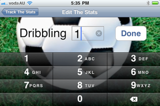 Soccer Stats Tracker iPhone screenshot