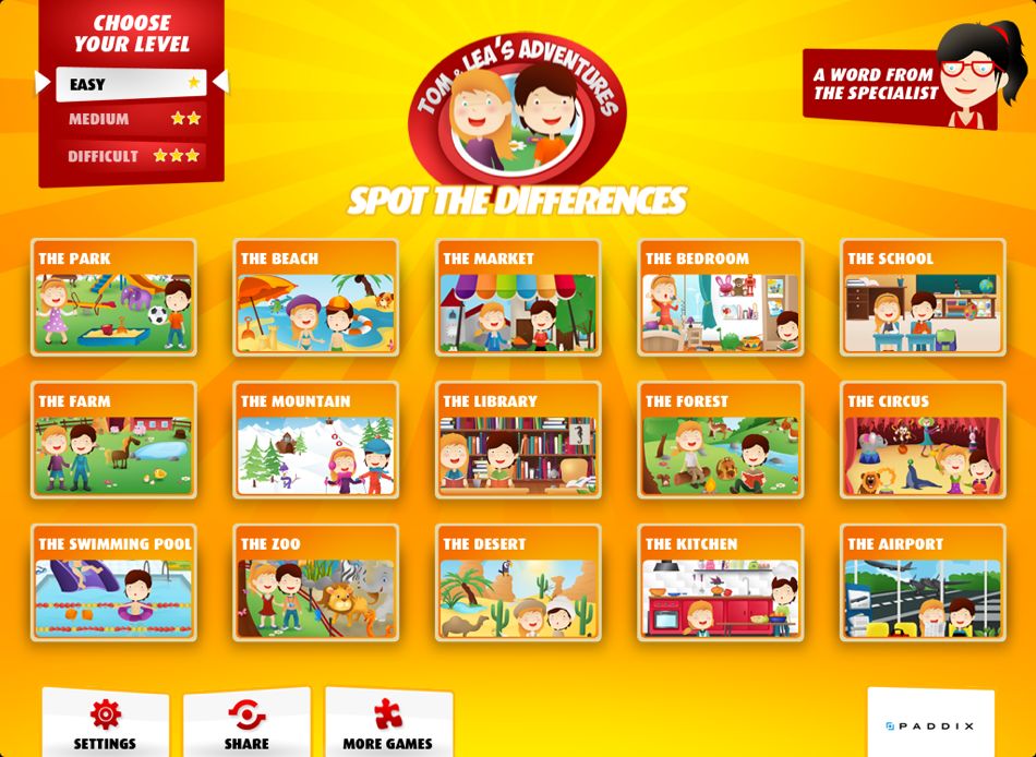 #1. Tom & Lea's adventures: Spot the differences - Learn while playing this kids game (iOS) 由: Paddix