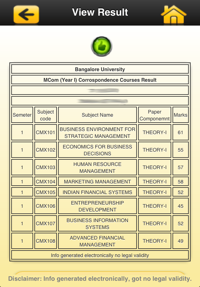 Exam Results screenshot 3
