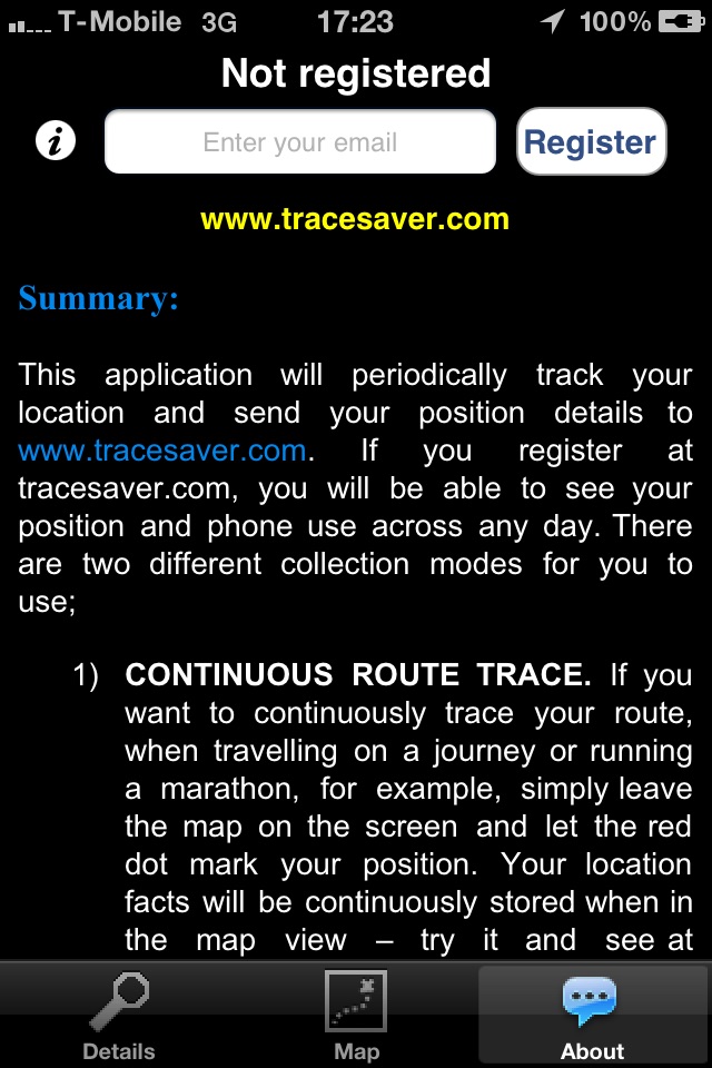 Tracesaver (iOS 3.x) screenshot 4