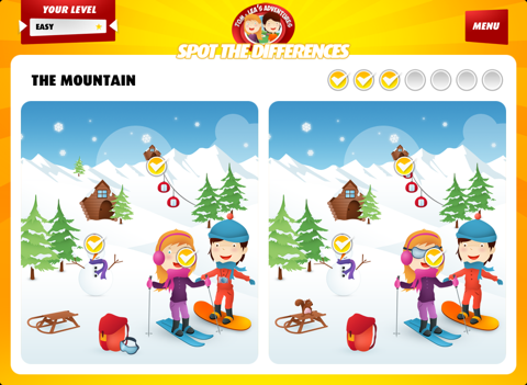 Tom & Lea's adventures: Spot the differences - Learn while playing this kids game app screenshot 2
