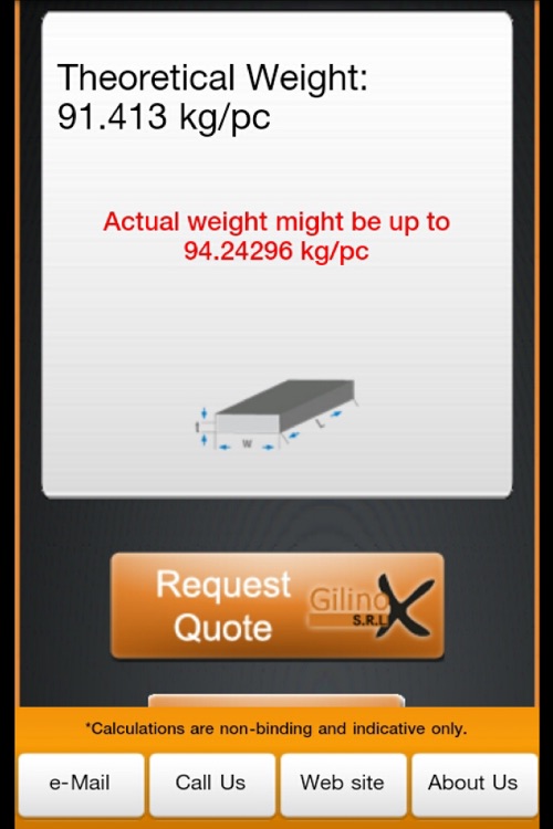 Gilinox Metal Weight Calculator