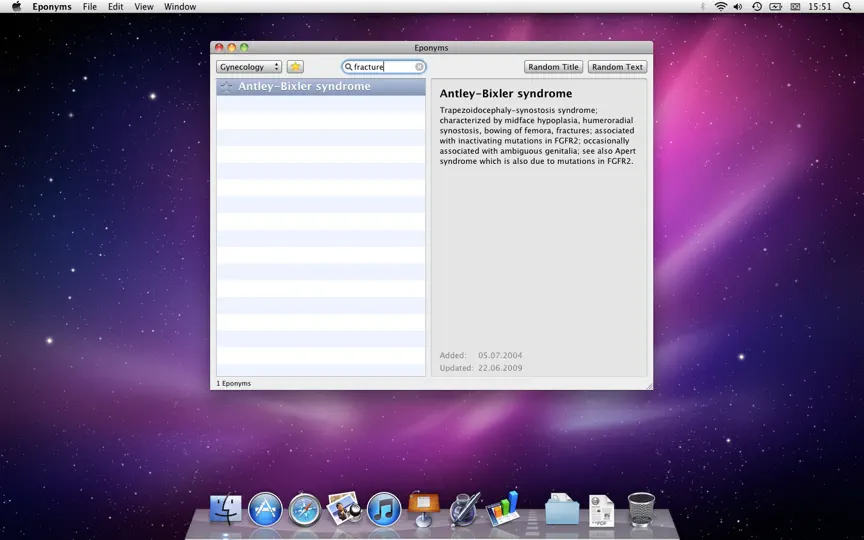 Captura de pantalla de Eponyms en iPhone 2