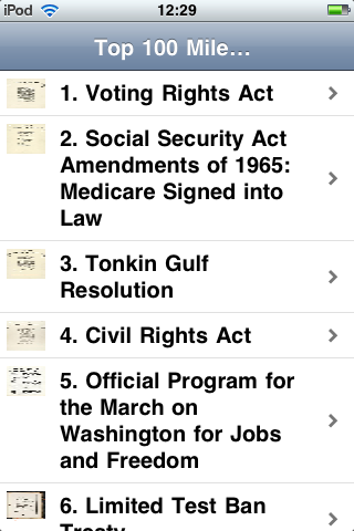 Top 100 Milestone Documents - US iPhone screenshot