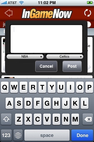 InGameNow iPhone screenshot 2 - Sports app