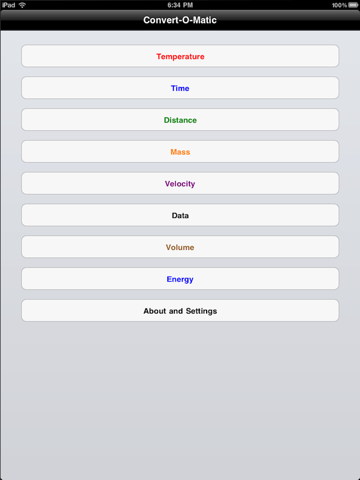 Convert-O-Matic Plus iPad screenshot