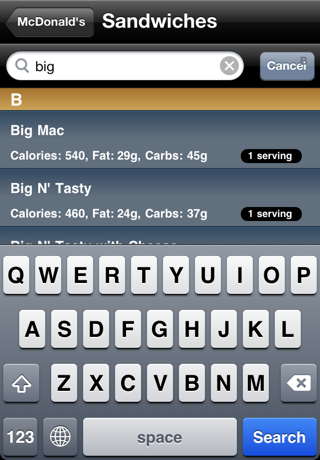 Fast Food Calories Screenshot 4