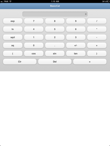 BasicCal app screenshot 2