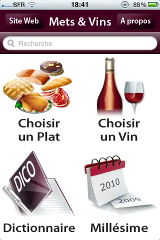 Capture d'écran de Mets - Vins sur iPhone 1