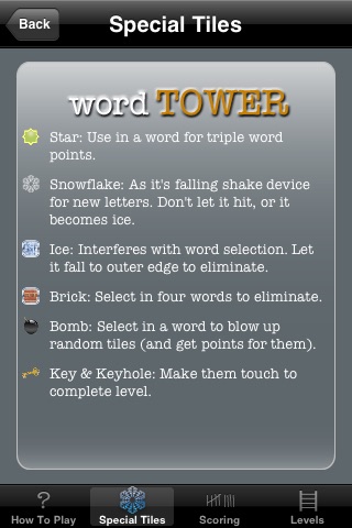 Word Tower Lite iPhone screenshot