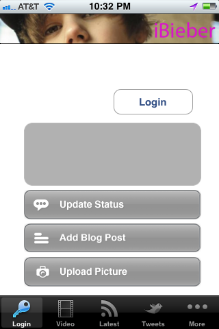 ~iBieber iPhone screenshot 2 - Music app