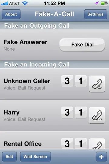 Скриншот Fake-A-Call ™ на iPhone 1
