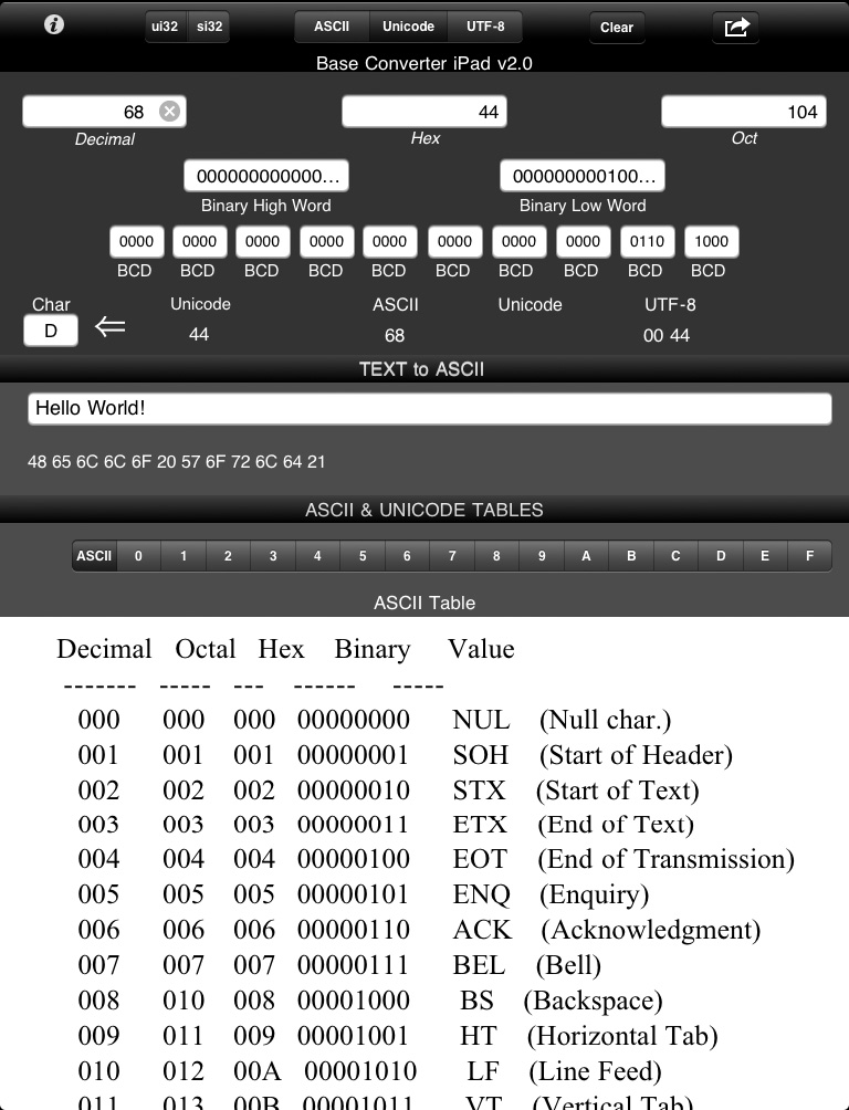 Base Converter for iPad screenshot 4