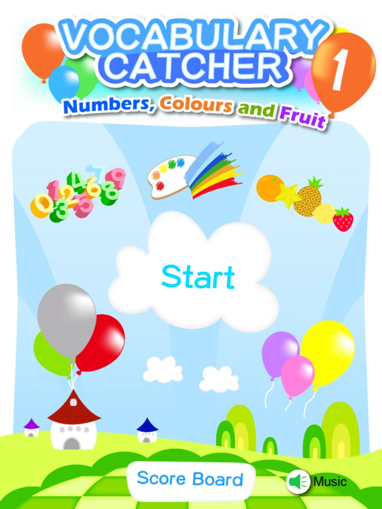 Vocabulary Catcher 1 - Numbers, Colours and Fruit screenshot 2