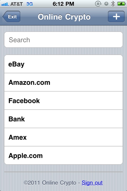 Online Crypto Password Manager