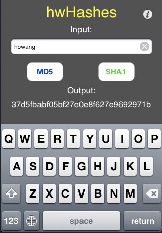 hwHashes - MD5 & SHA1