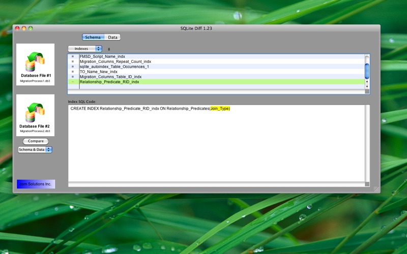 Screenshot #1 pour SQLite Diff