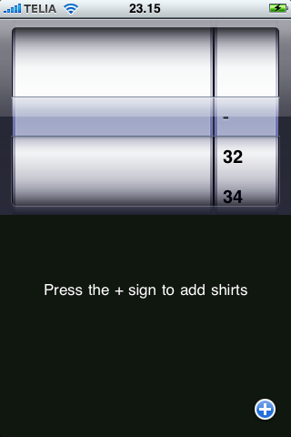 ShirtSize iPhone screenshot
