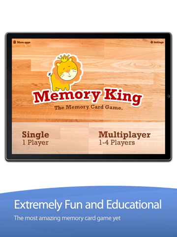 Memory King – The Memory Cards Matching Game iPad screenshot