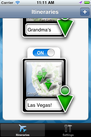 Checking In - Travel Notifier app screenshot