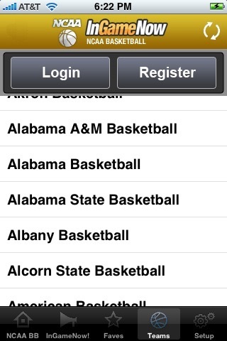 NCAA Basketball - InGameNow iPhone screenshot 2 - Sports app
