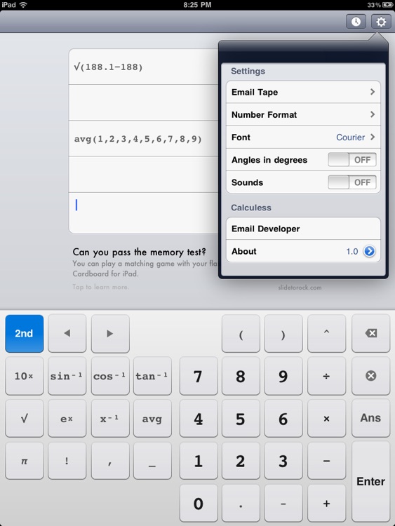 Calculess Free - Scientific Calculator for iPad