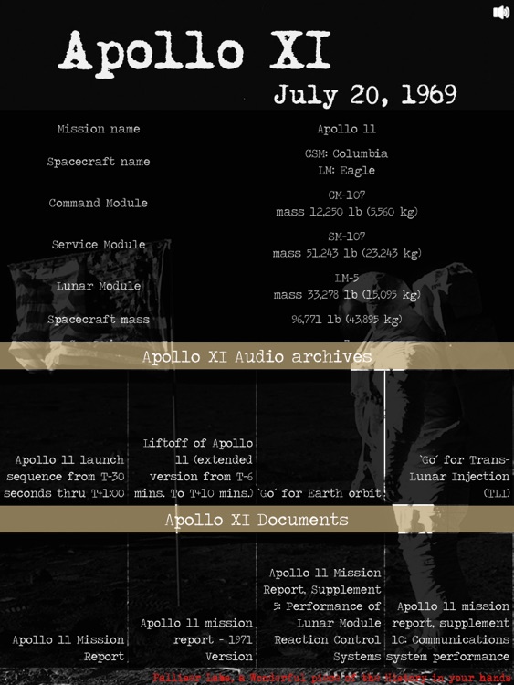 Apollo XI, July 20 1969