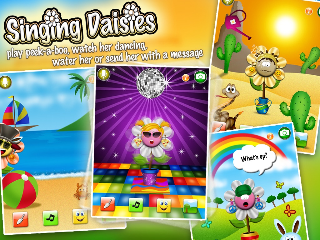 Singing Daisies - a dress up & make up games for kids screenshot 3