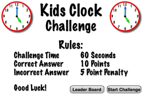 Kids Clock Challenge Lite - Flash Cards Speed Quiz for Kids screenshot 2