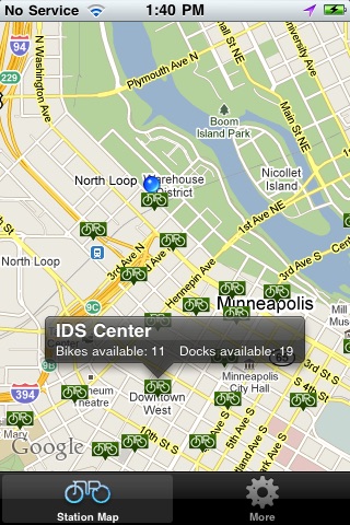 Nice Ride MN - Map and Timer