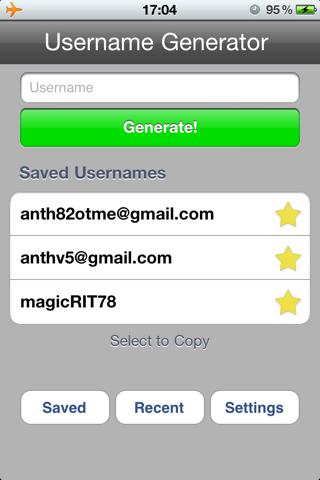 Username Generator iPhone screenshot